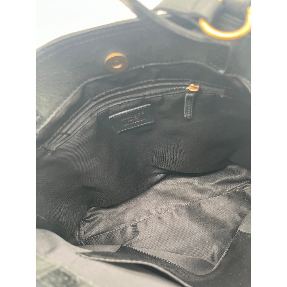 MARGOT Black Leather Tote Bag with Tassel Charm - Picture 9 of 9